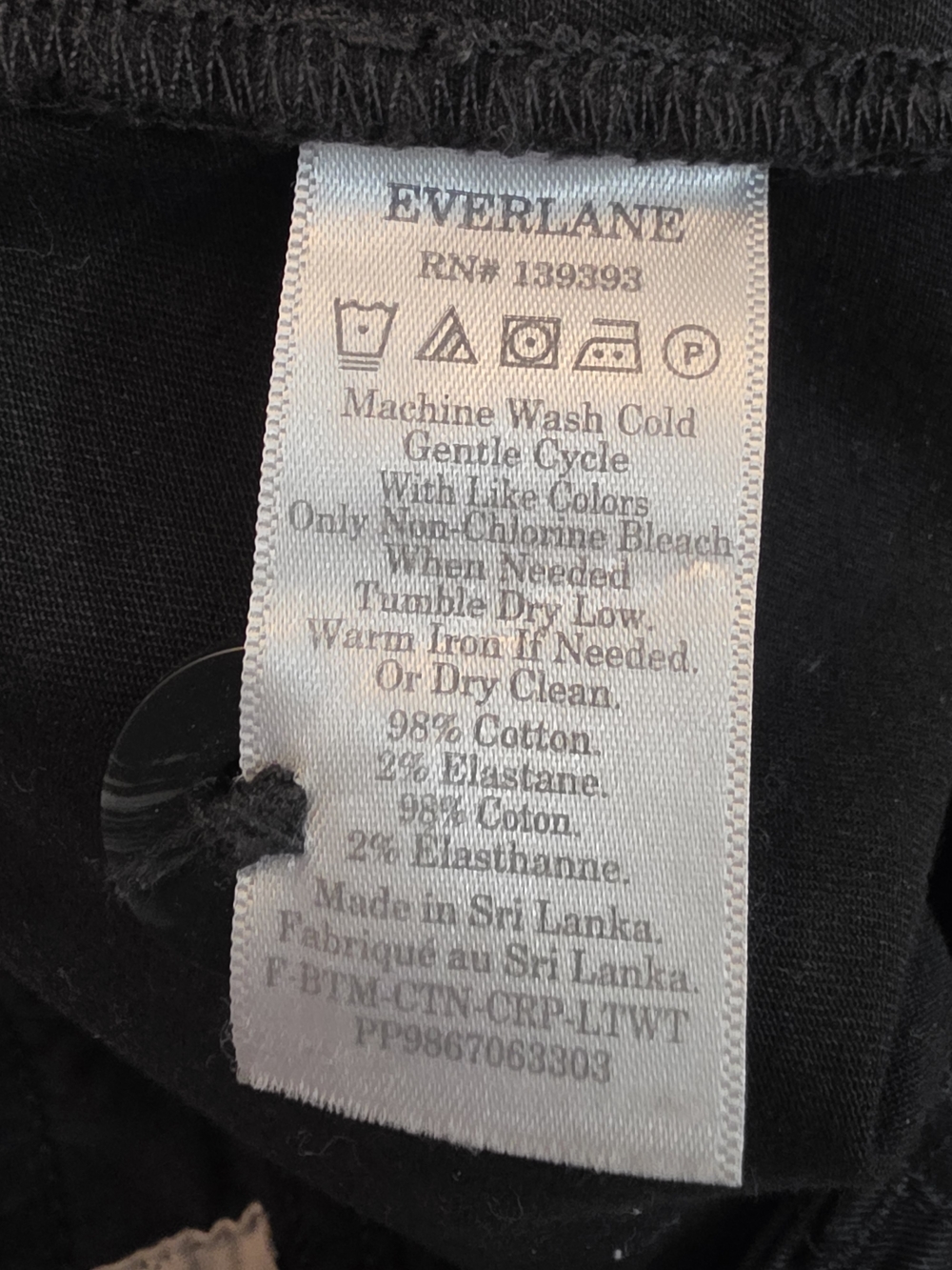 Everlane Lightweight Wide Leg Crop Stretch Cotton Pants Washed Black Womens 00 - Picture 10 of 11